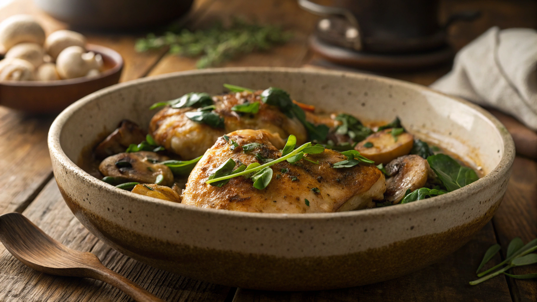 Healthy Whole Food Mustard Chicken Skillet