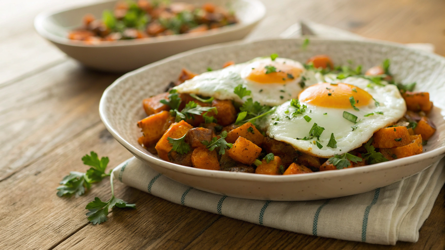 Healthy Wholefood Sweet Potato Hash Breakfast Plate