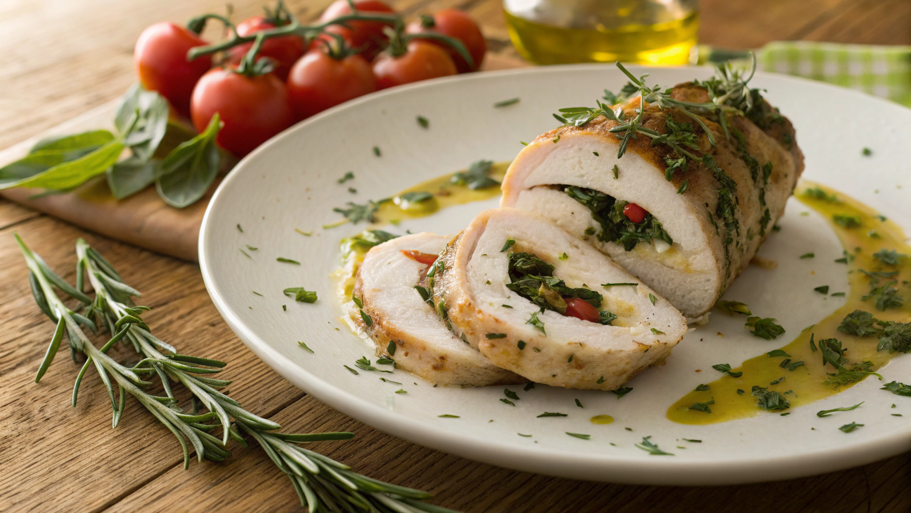 Keto Herbed Chicken Roulade