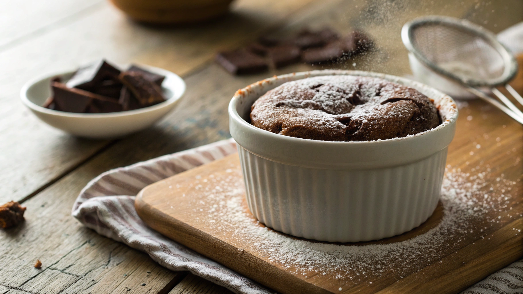 Keto 3-Ingredient Microwave Chocolate Souffle