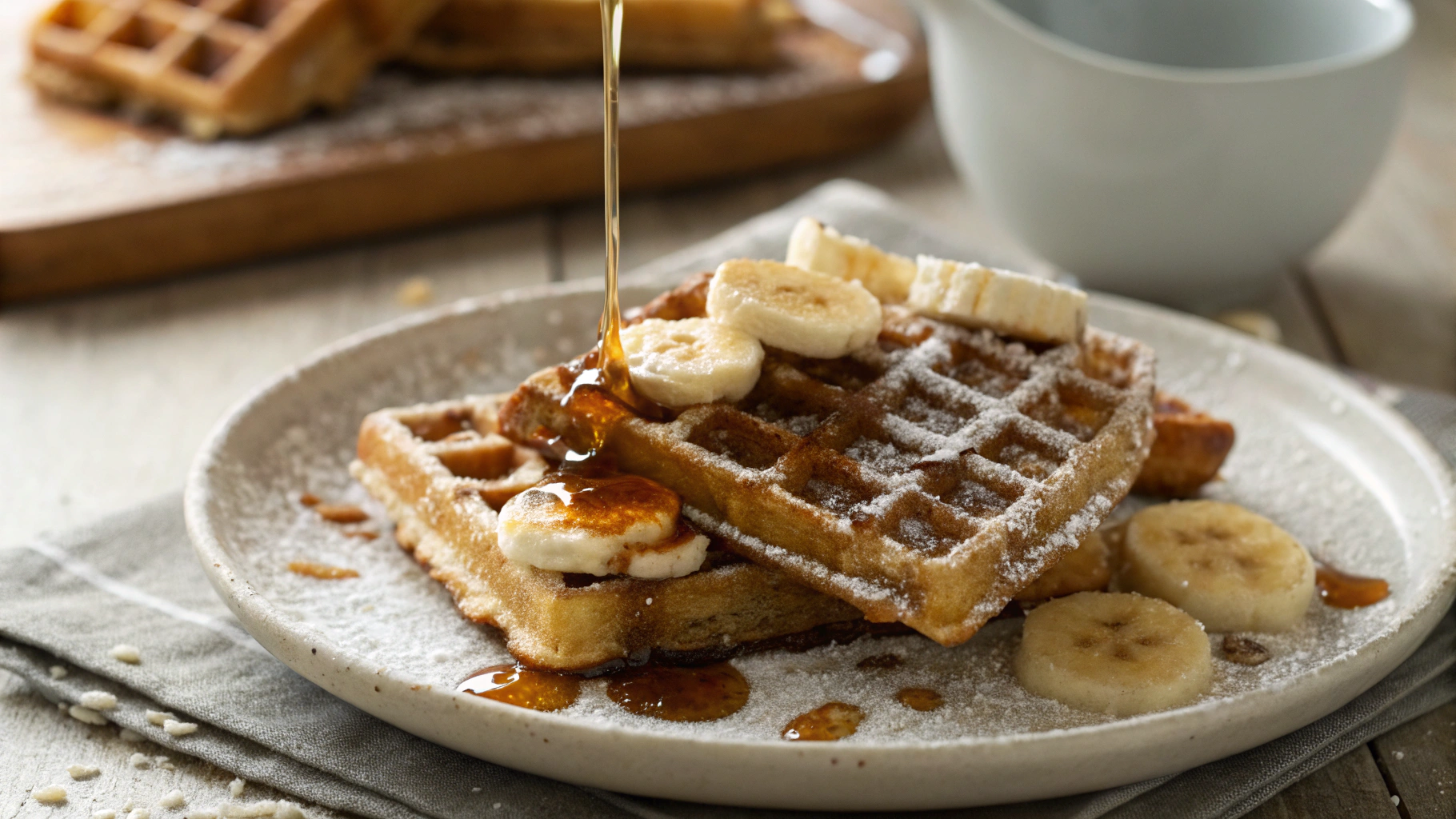 Keto 5 Ingredient Banana Bread Waffles