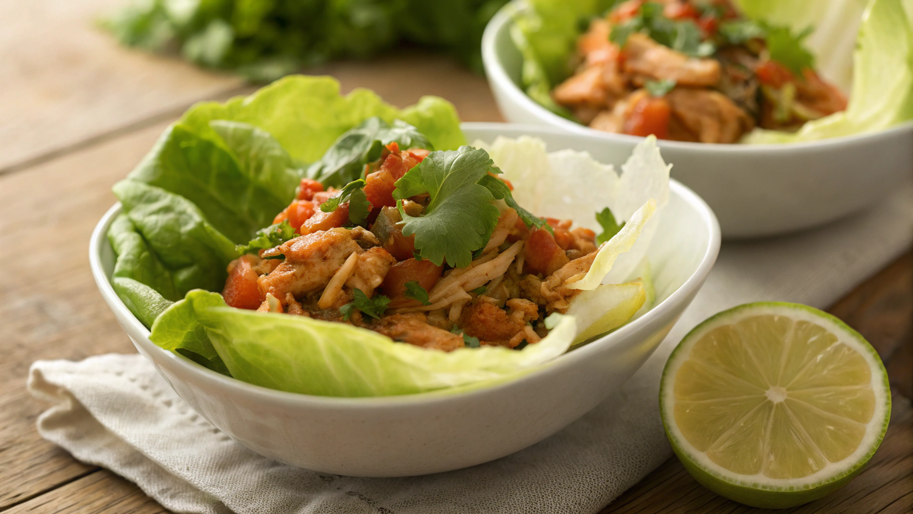 Keto 5 Ingredient Crockpot Mexican Chicken Lettuce Cups
