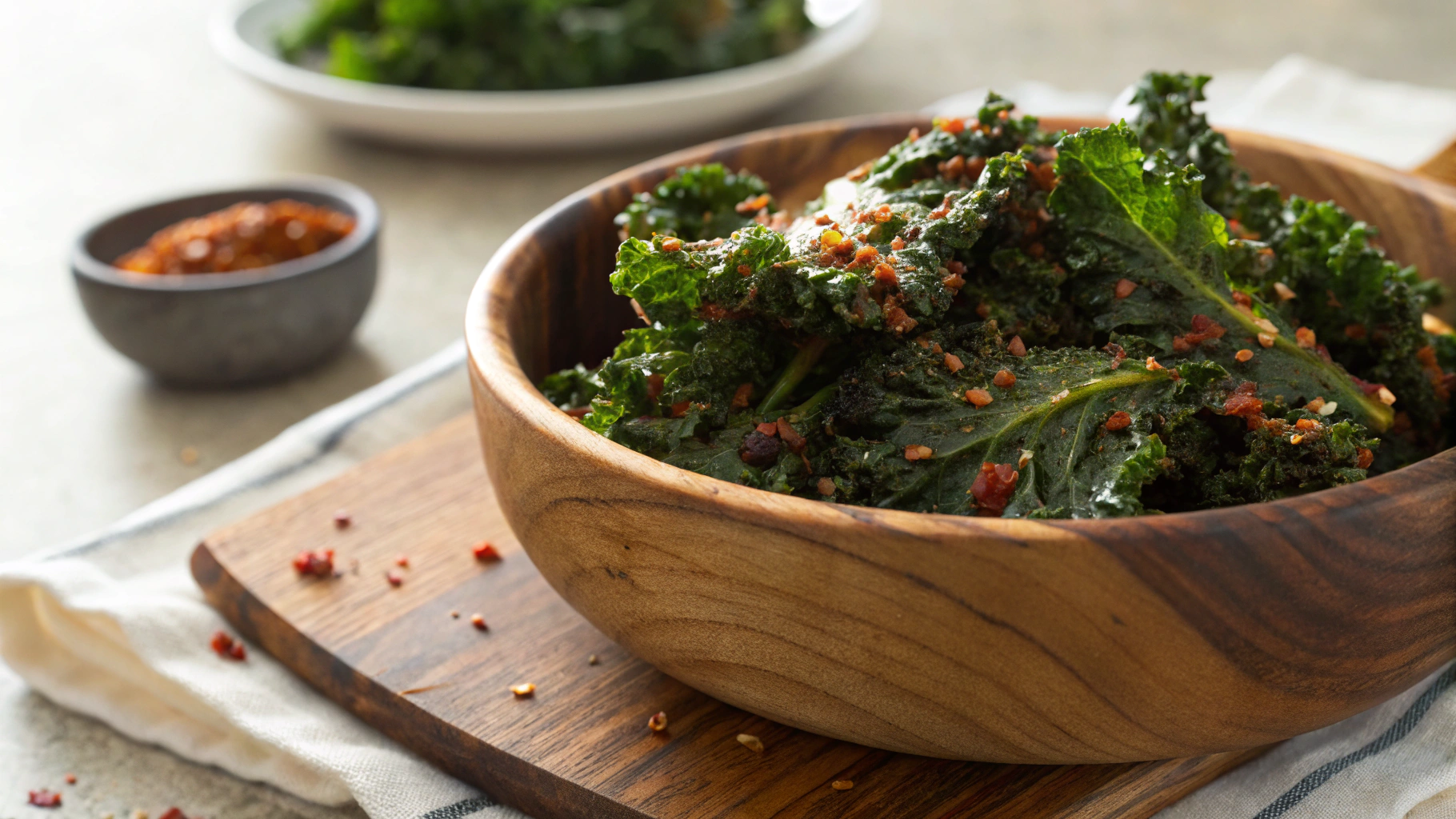Keto Air Fryer Balsamic Kale Chips