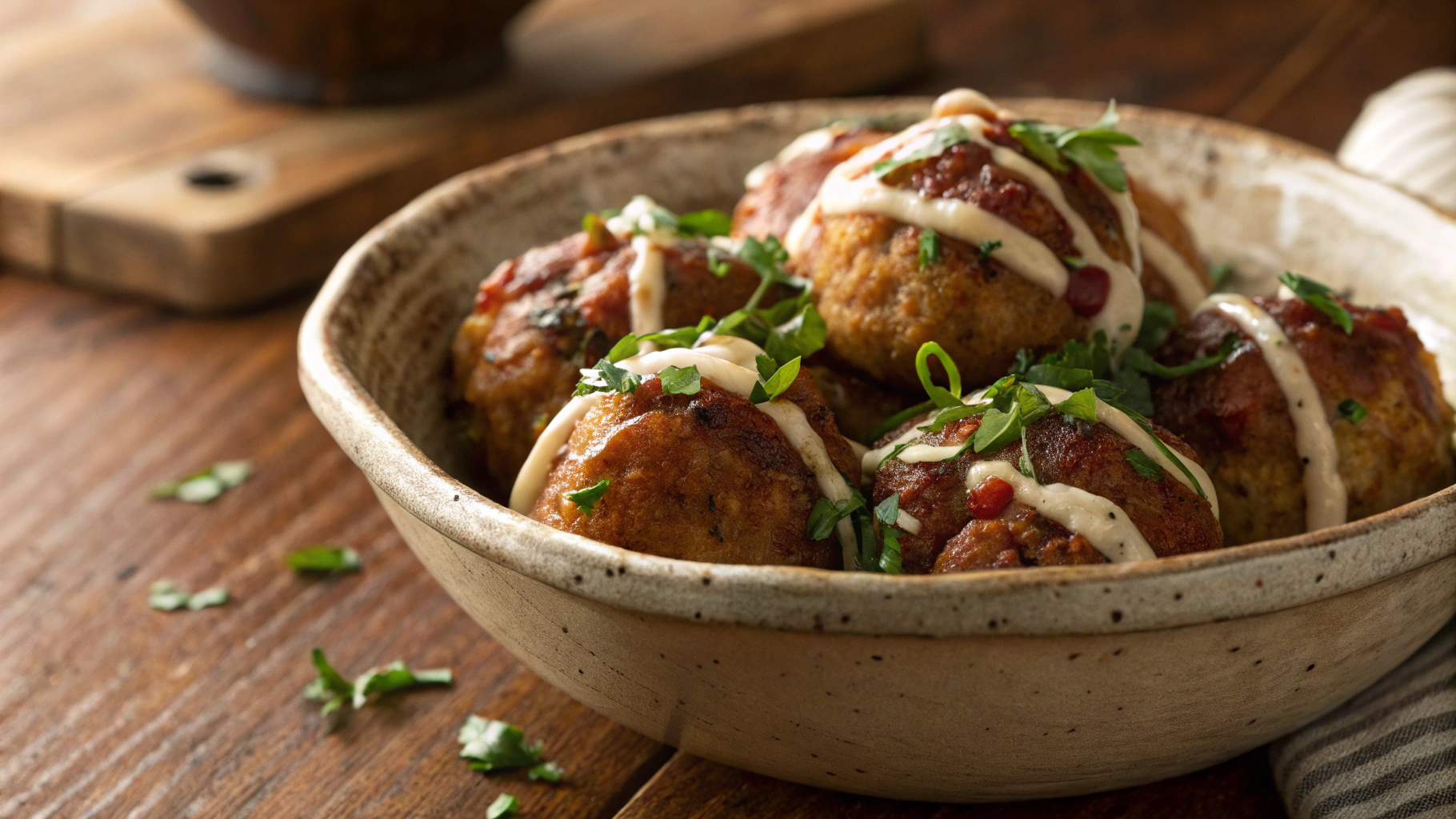 Keto Air Fryer Chicken Bacon Meatballs W Pepper Jack Sauce