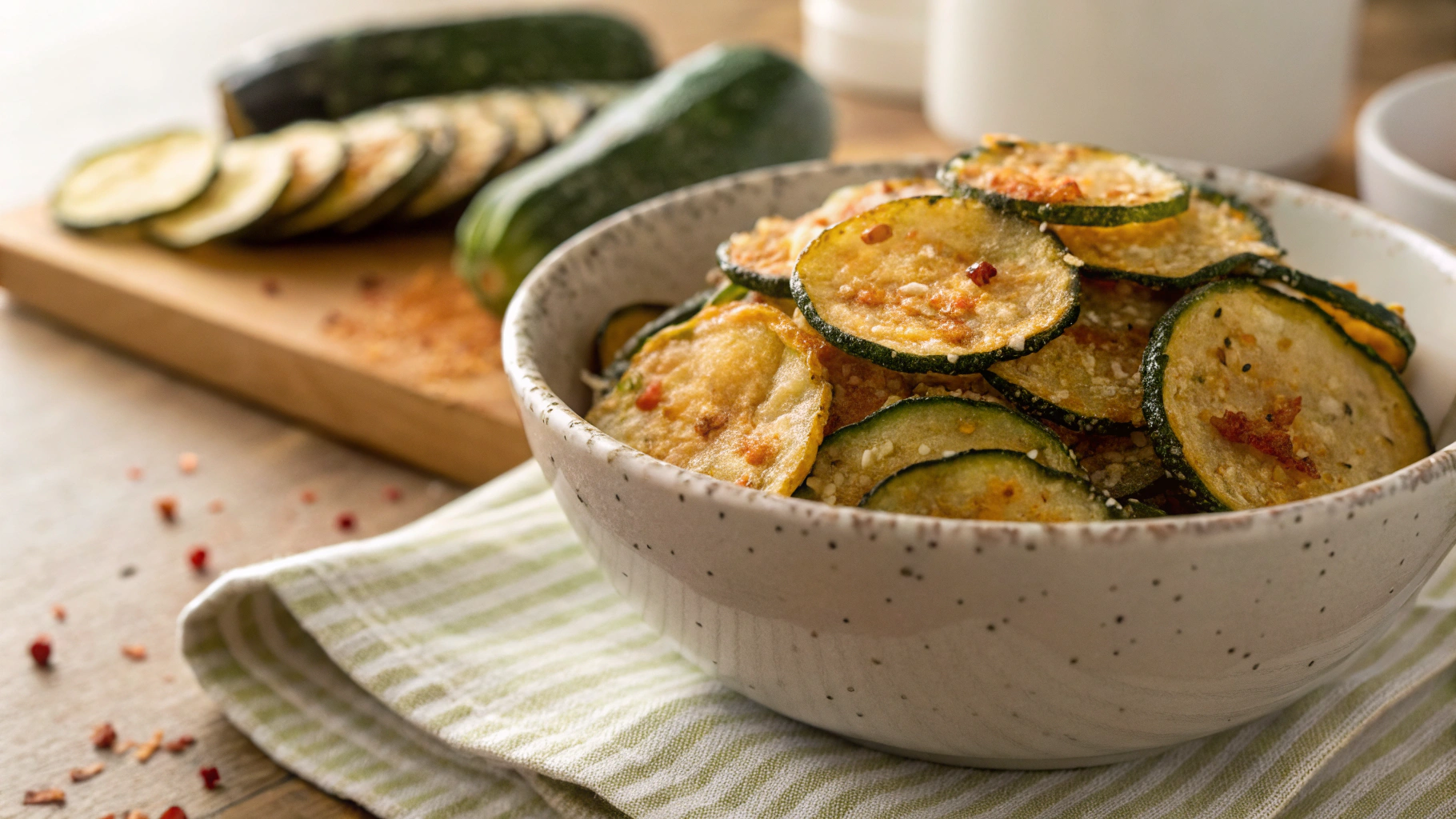 Keto Air Fryer Chili Cheese Zucchini Chips