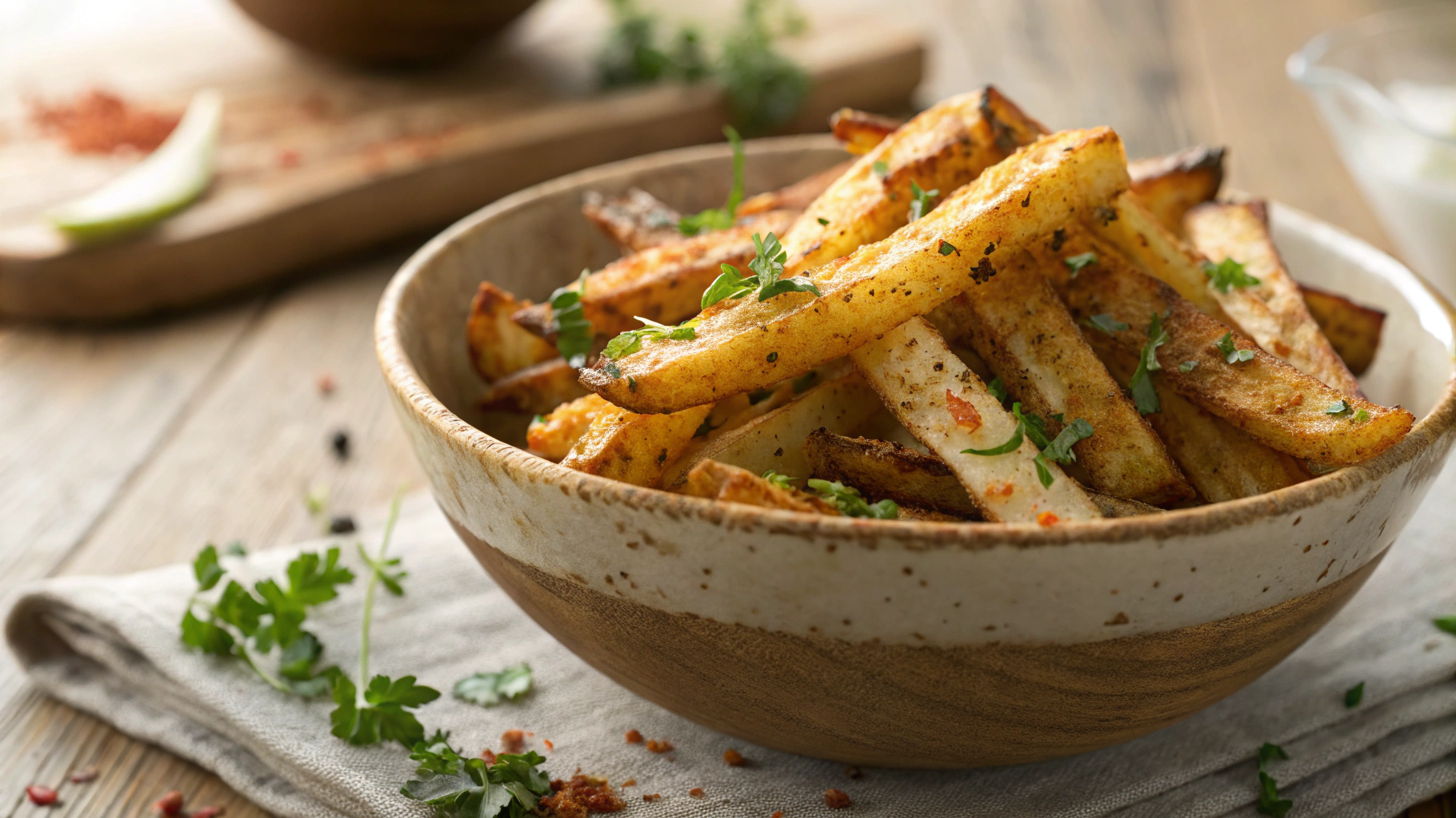 Keto Air Fryer Kohlrabi Fries