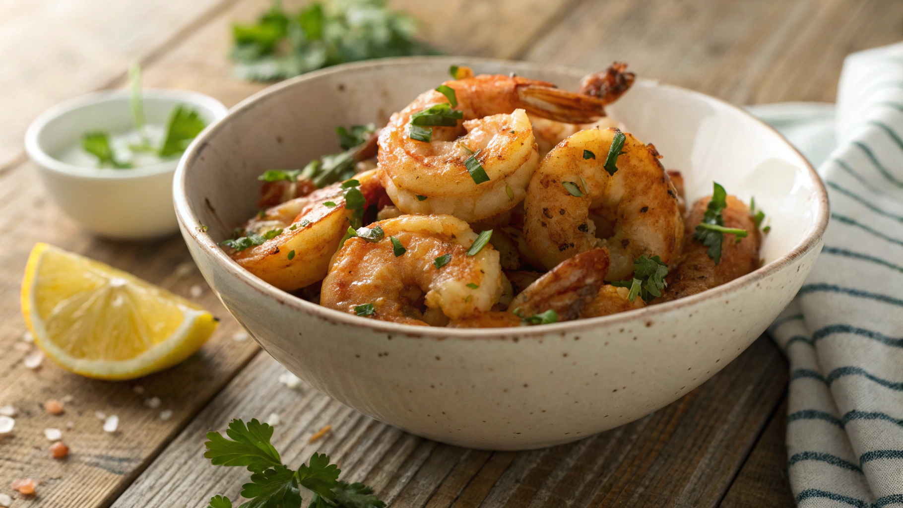 Keto Air Fryer Lemon Shrimp