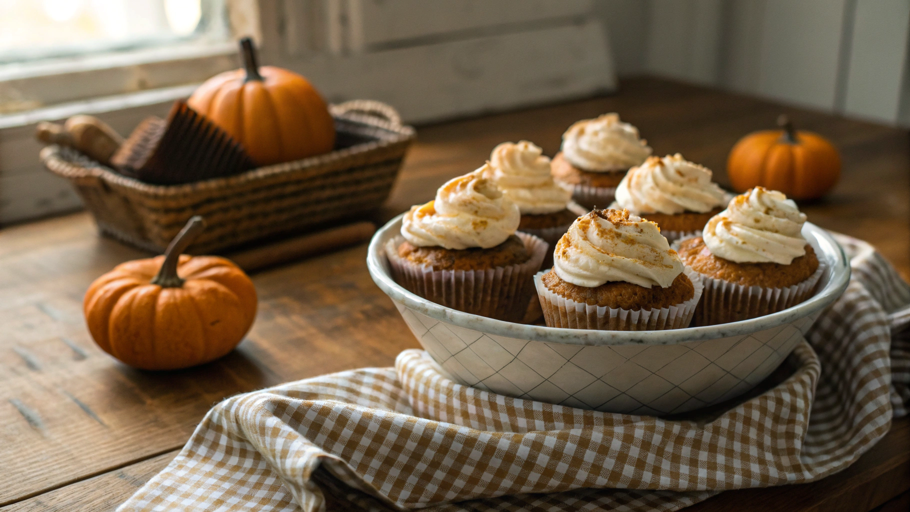 Keto Air Fryer Pumpkin Cupcakes