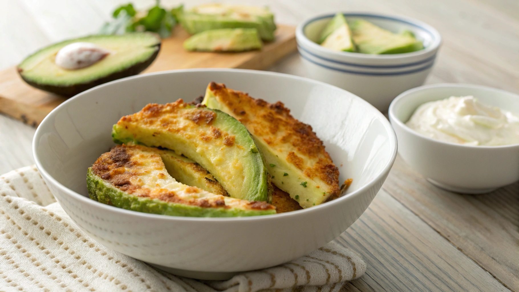 Keto Air Fryer Three Cheese Avocado Spears