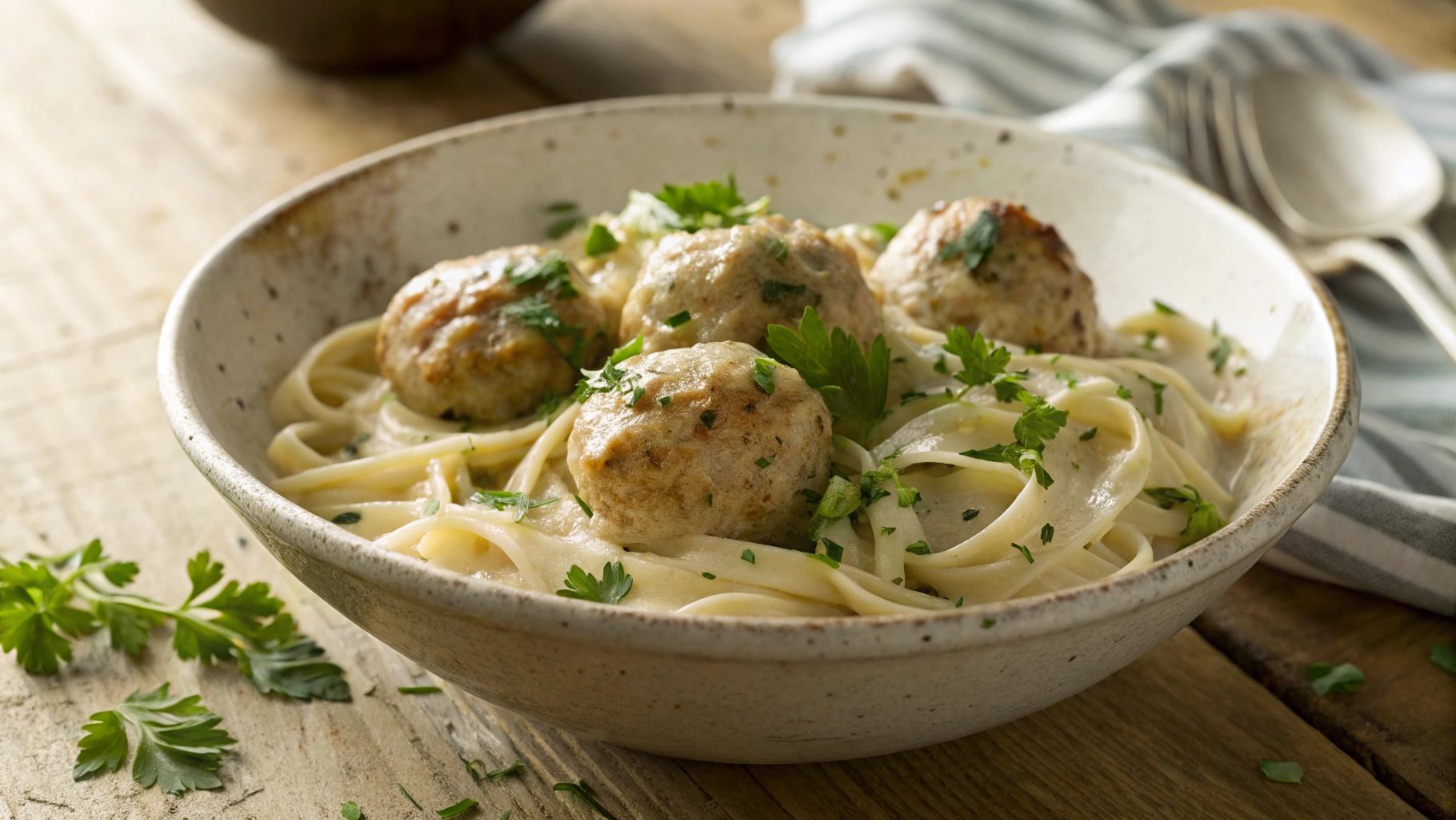 Keto Alfredo Chicken Meatballs