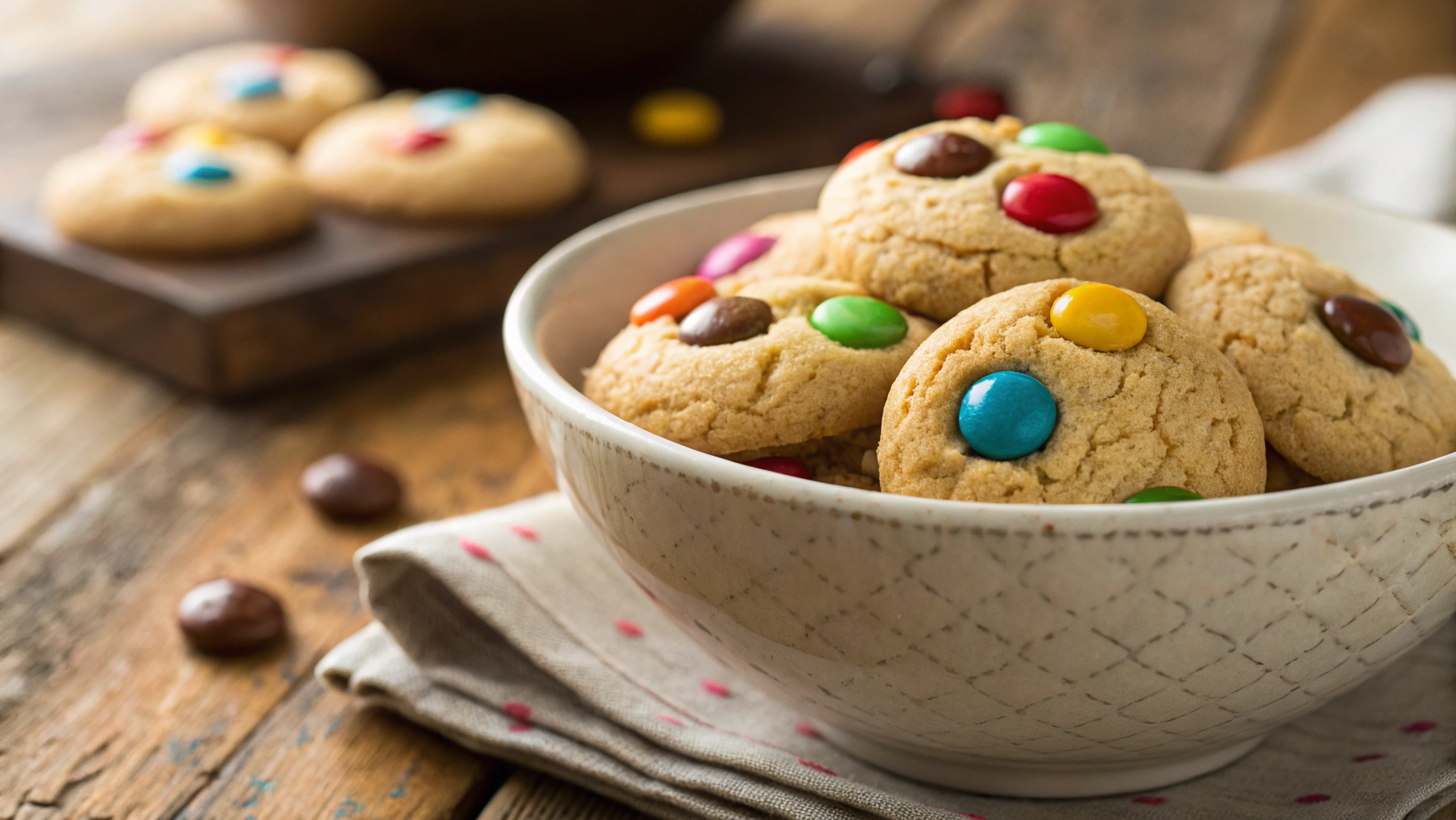 Keto Almond Flour Cookie with Candy Coated Chocolate