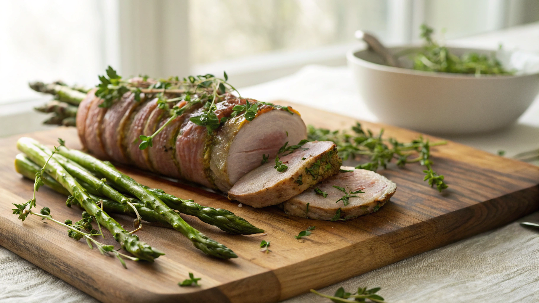 Keto Asparagus Stuffed Pork Tenderloin