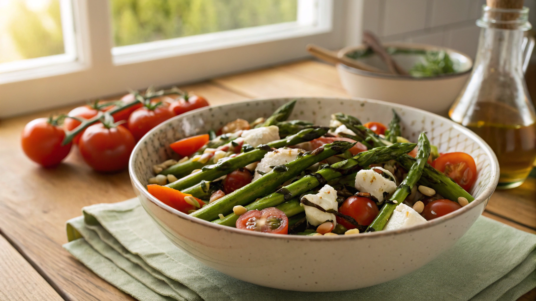 Keto Asparagus Tomato And Goats Cheese Salad