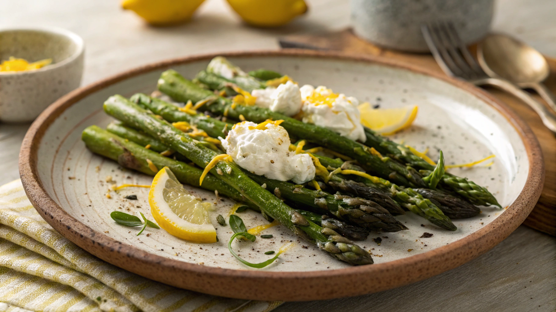 Keto Asparagus with Chevre and Lemon