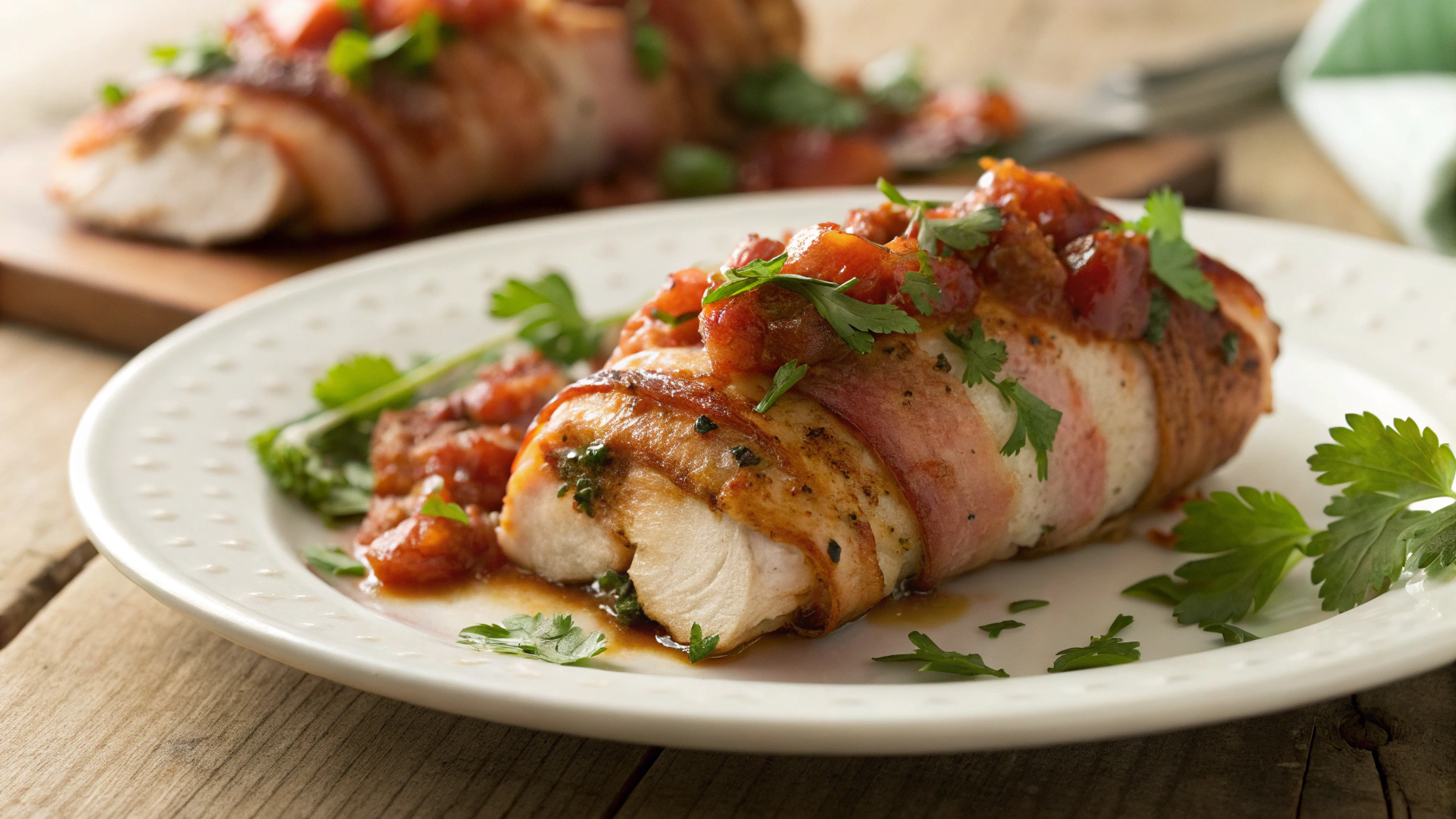 Keto Avocado and Salsa Stuffed Chicken Breasts