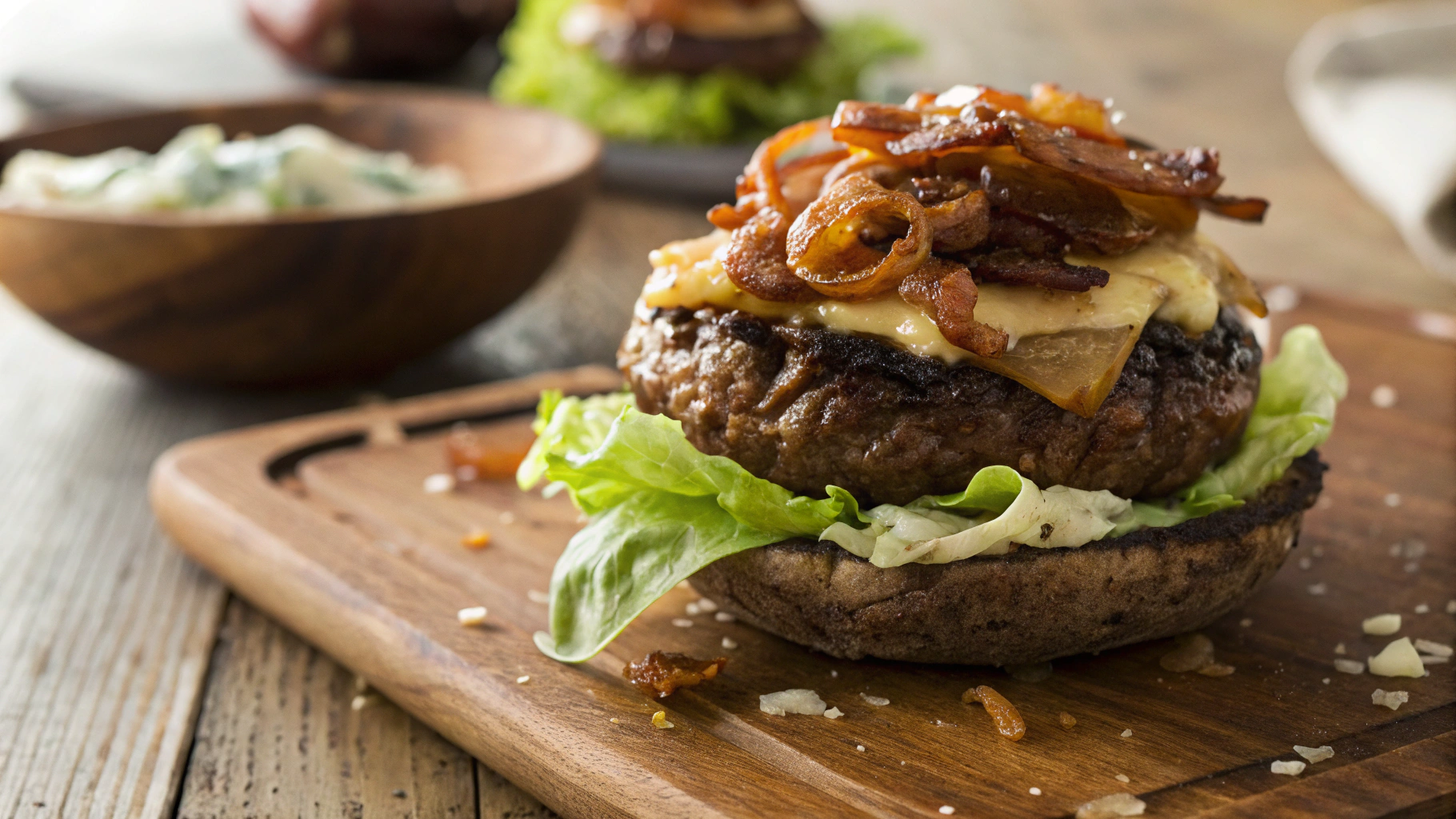 Low Carb Bacon and Blue Cheese Burger