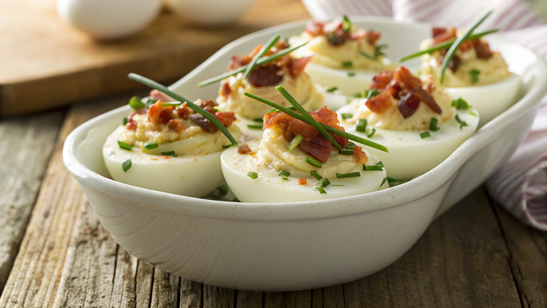 Keto Bacon and Cream Cheese Devilled Eggs