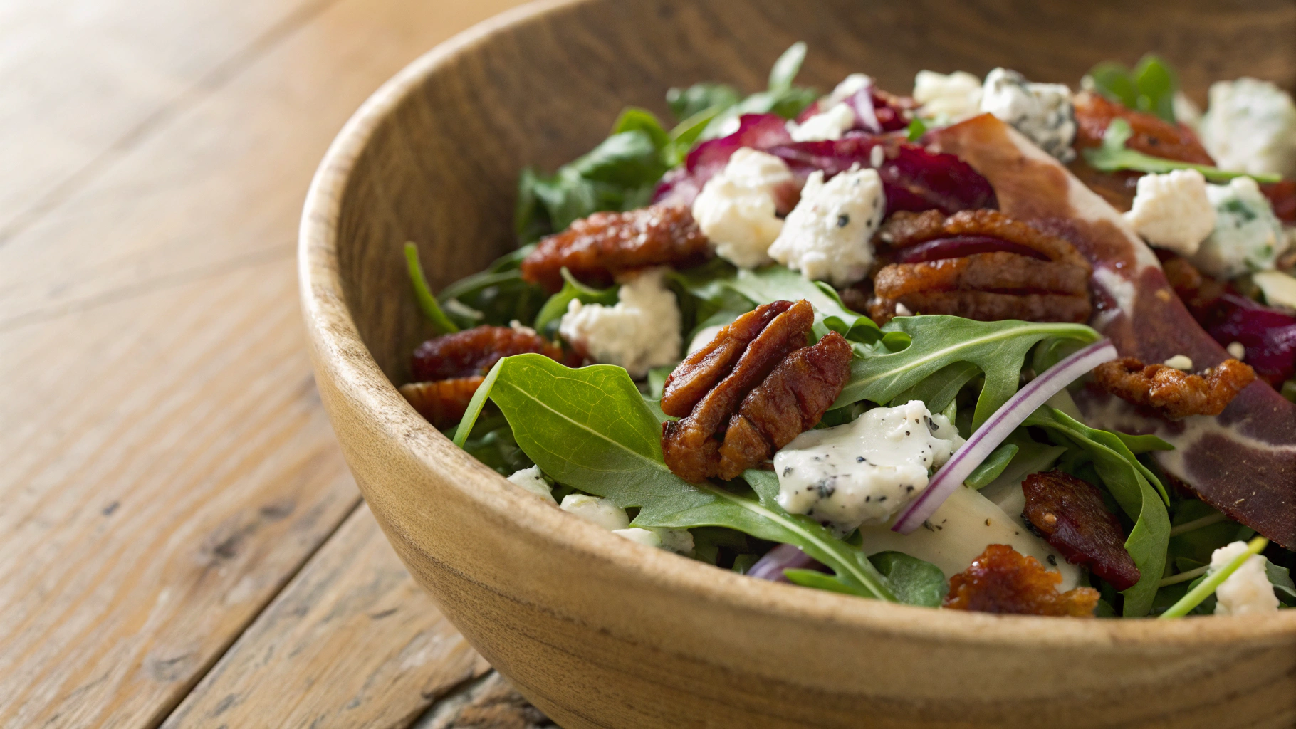 Keto Bacon Blue Cheese and Pecan Salad