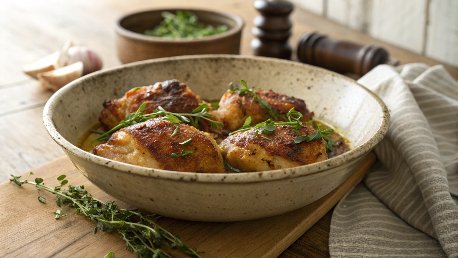Keto Bacon Butter Chicken Thighs