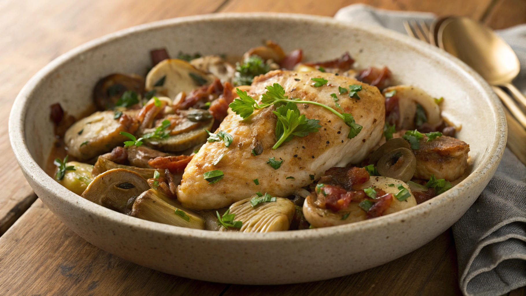 Keto Bacon Mushroom Chicken