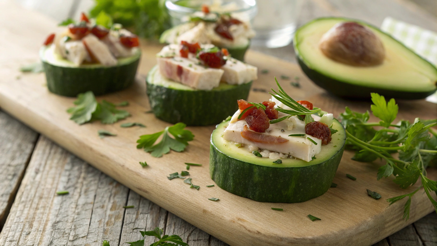 Keto Bacon Turkey Cheddar Cucumber Bites