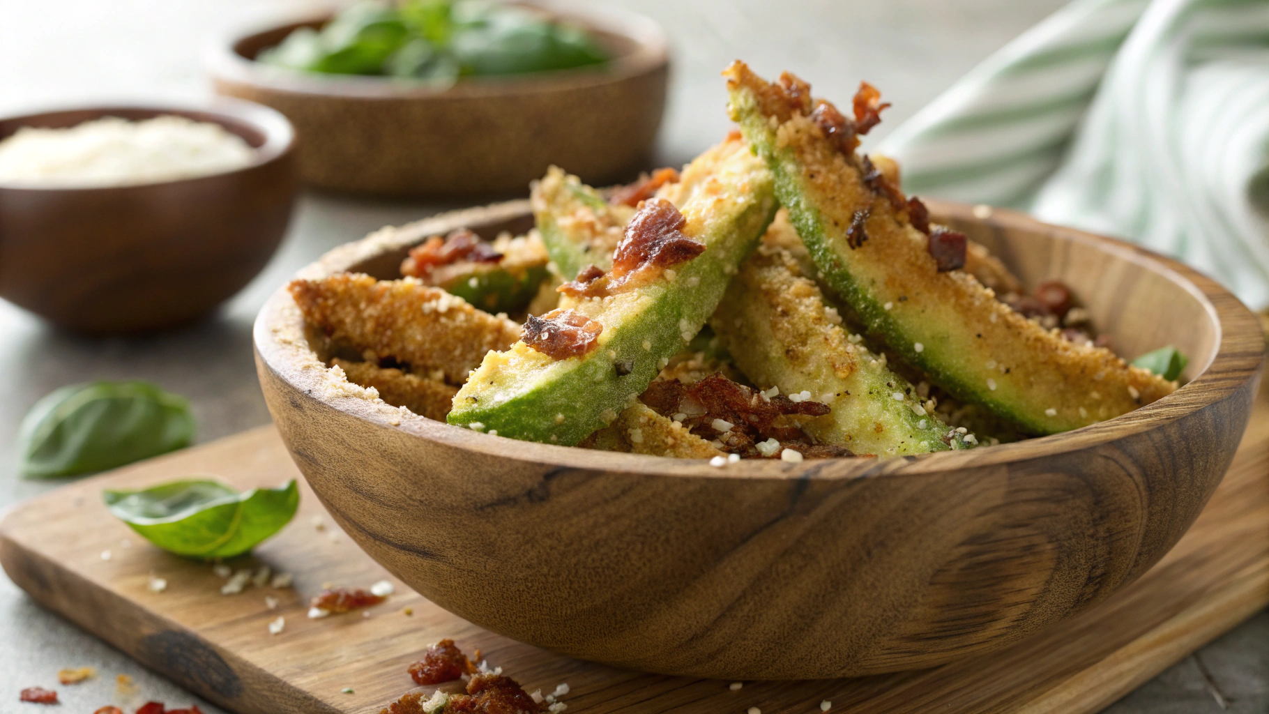 Keto Bacon Wrapped Avocado Fries with Parmesan