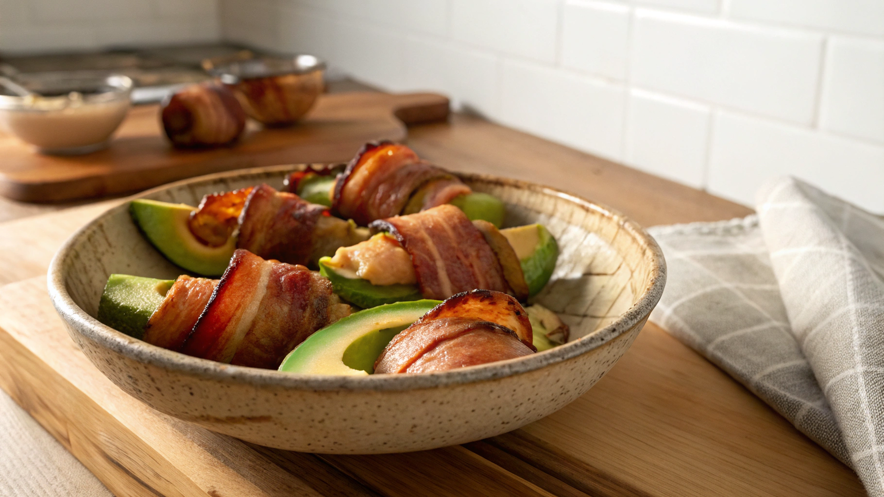 Keto Bacon Wrapped Avocado Slices