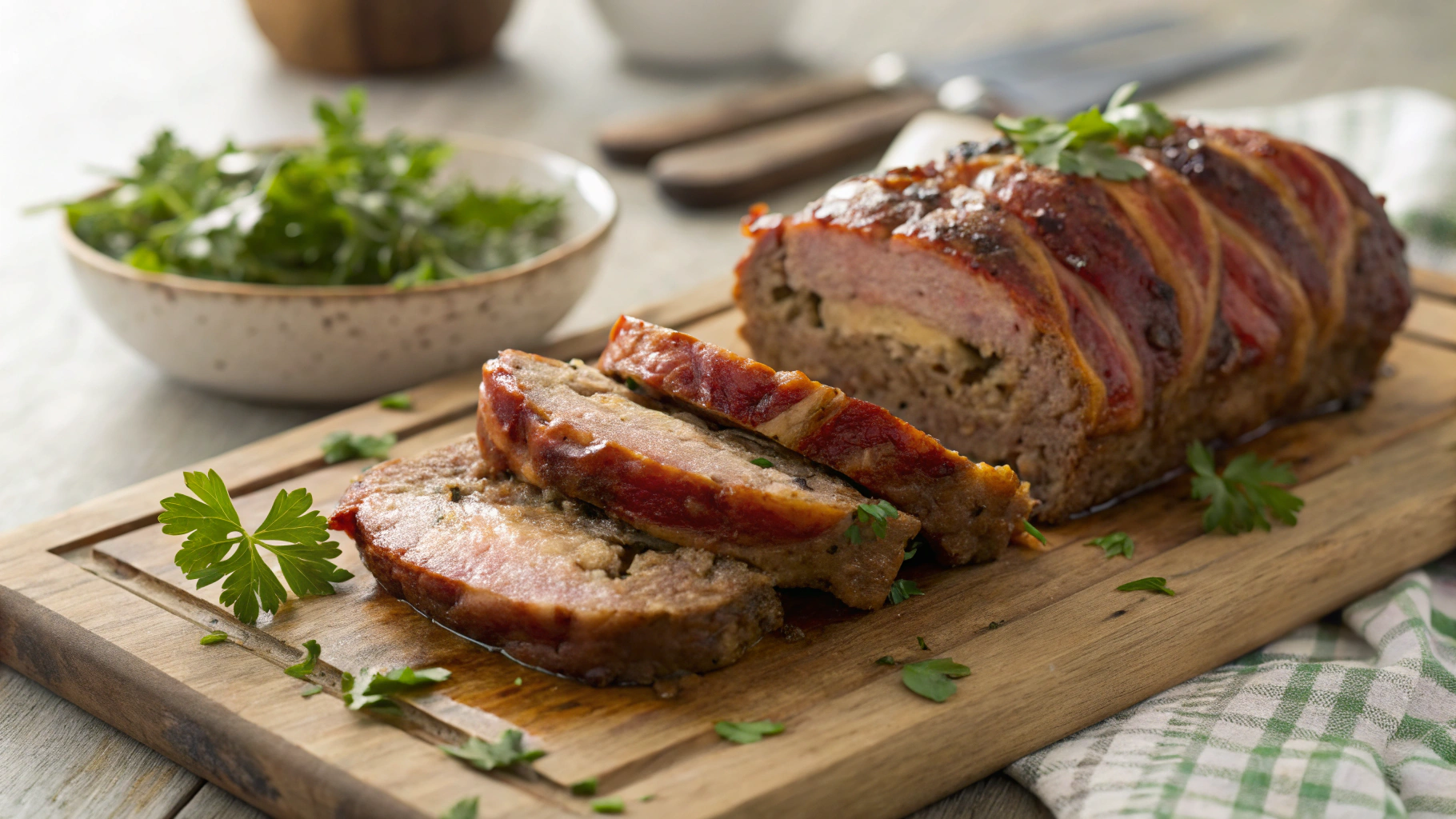 Keto Bacon Wrapped Meatloaf