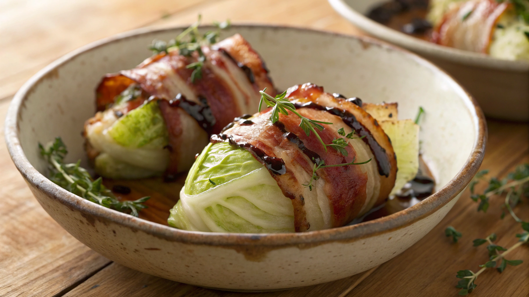 Low Carb Bacon Wrapped Red Cabbage