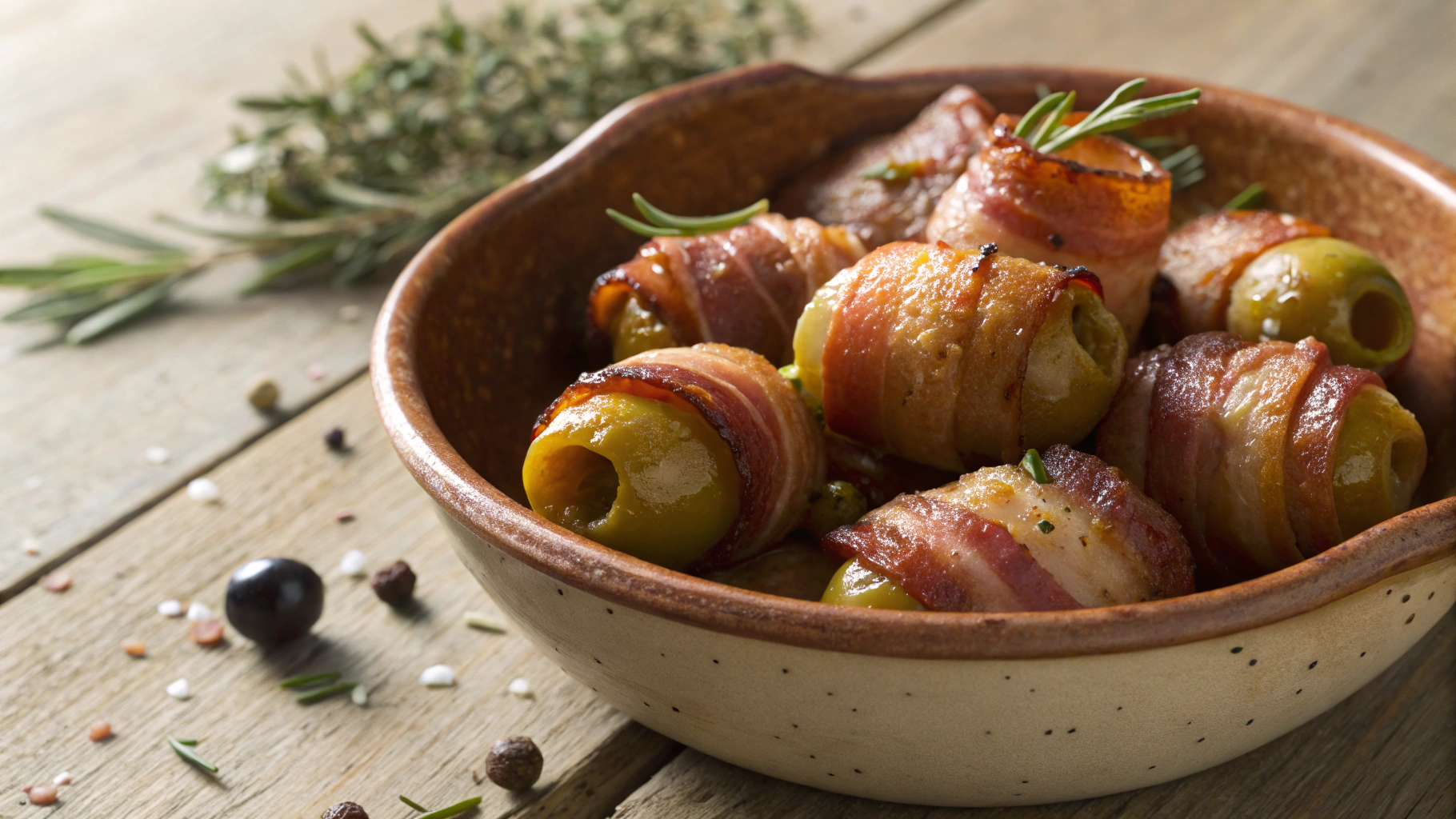Keto Bacon Wrapped Stuffed Olives