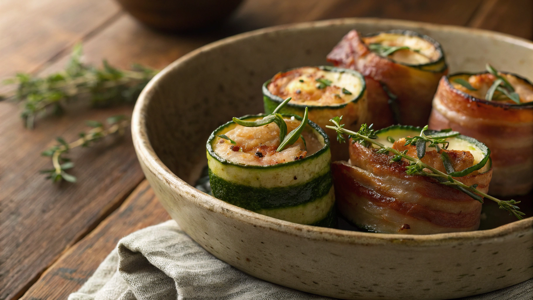 Keto Bacon Wrapped Zucchini