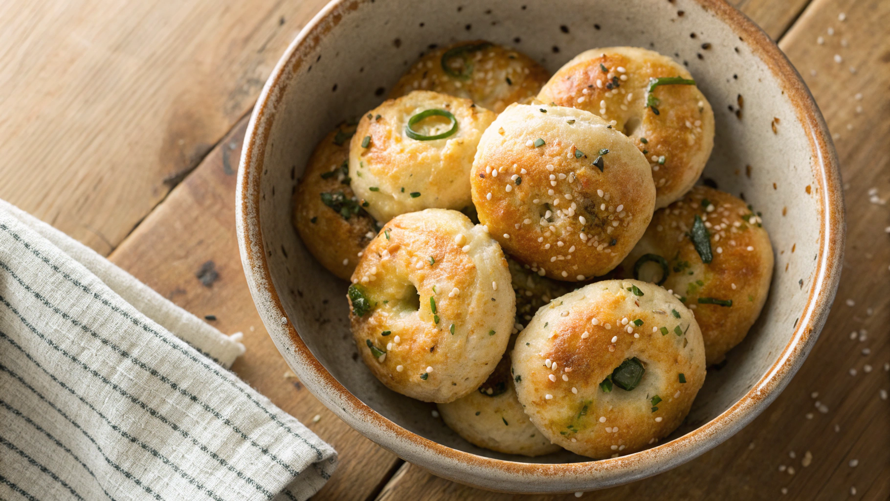 Keto Bagel Bites with Jalapeno Cheese Filling
