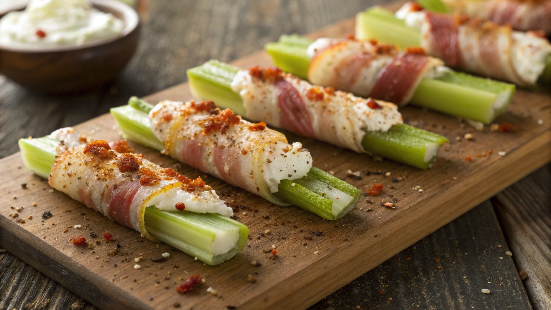 Keto Baked Bacon Celery
