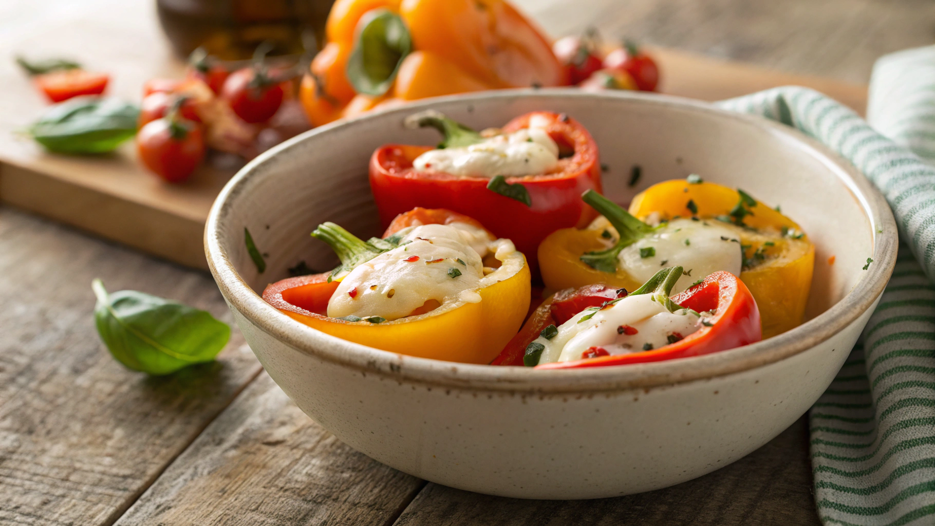 Keto Baked Bell Pepper Pizza Bites