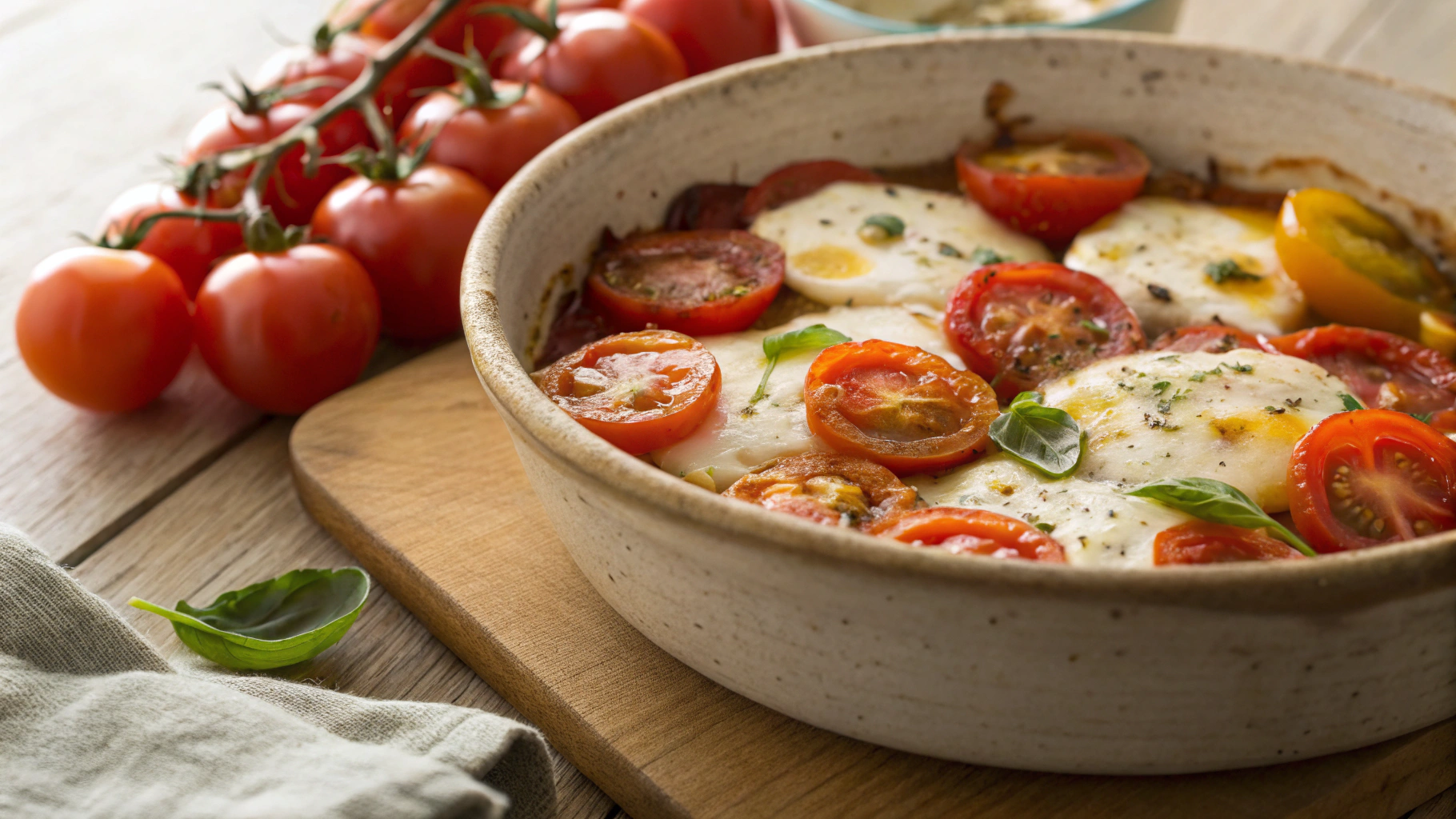 Keto Baked Caprese Bruschetta