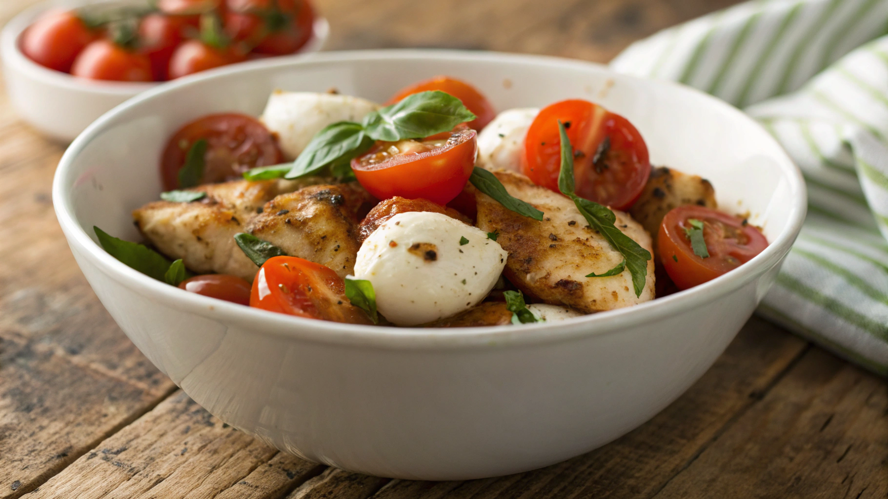 Keto Baked Caprese Chicken Cups