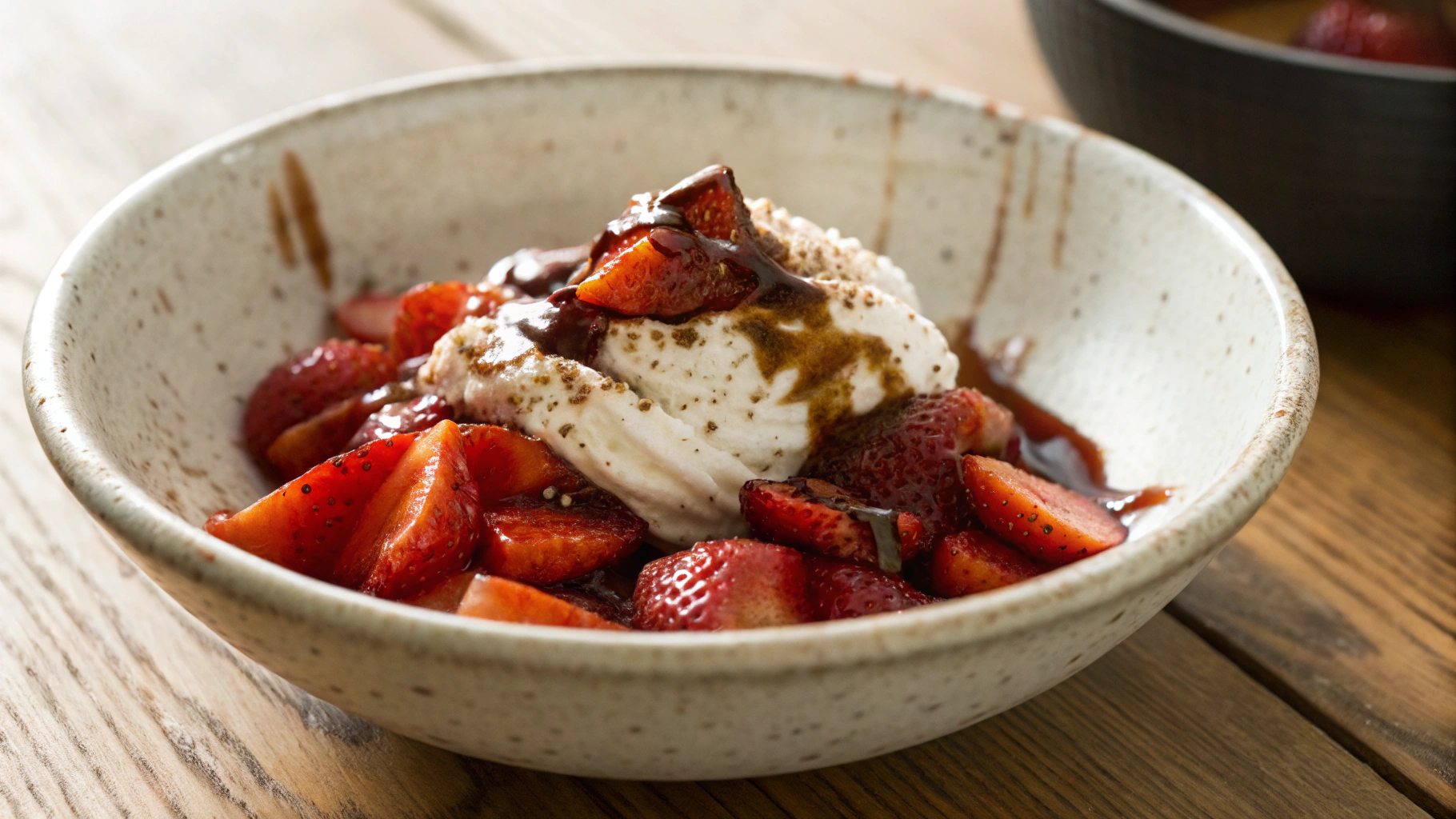 Keto Balsamic Roasted Strawberries and Mascarpone