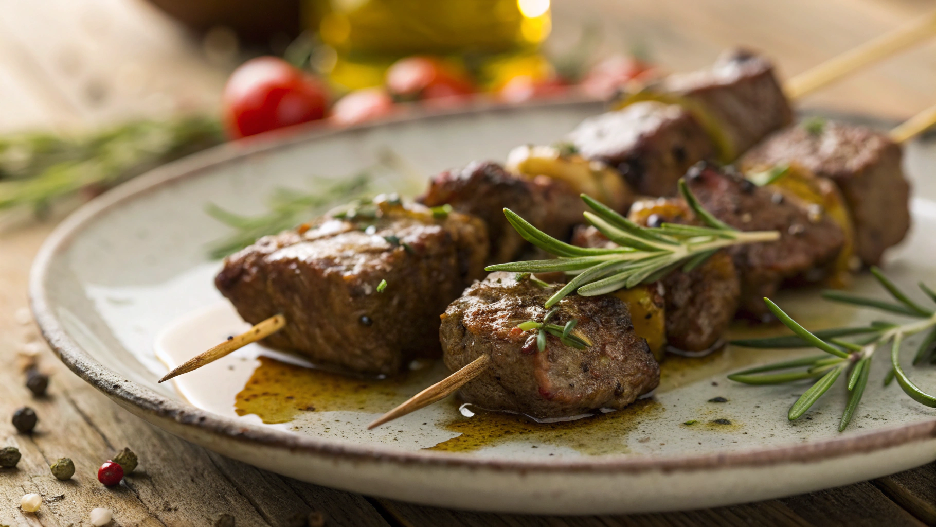 Keto Balsamic Steak and Mushroom Kebabs