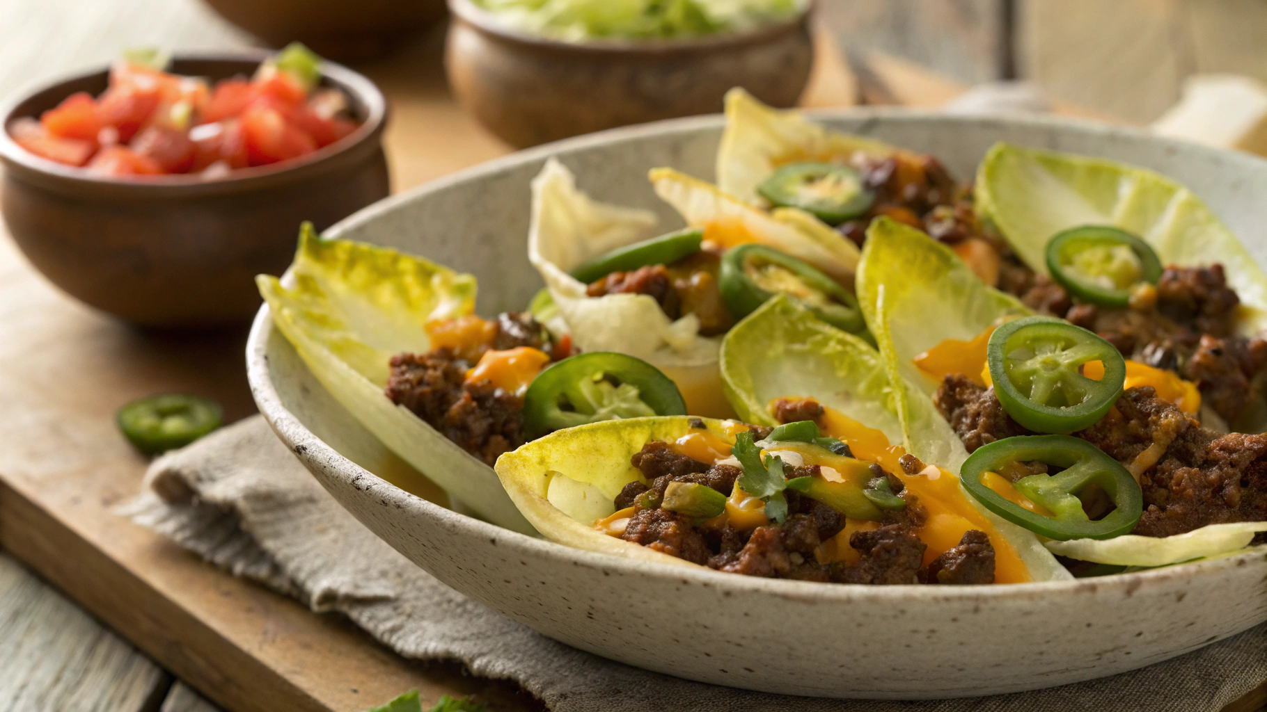 Keto Beef Endive Nachos