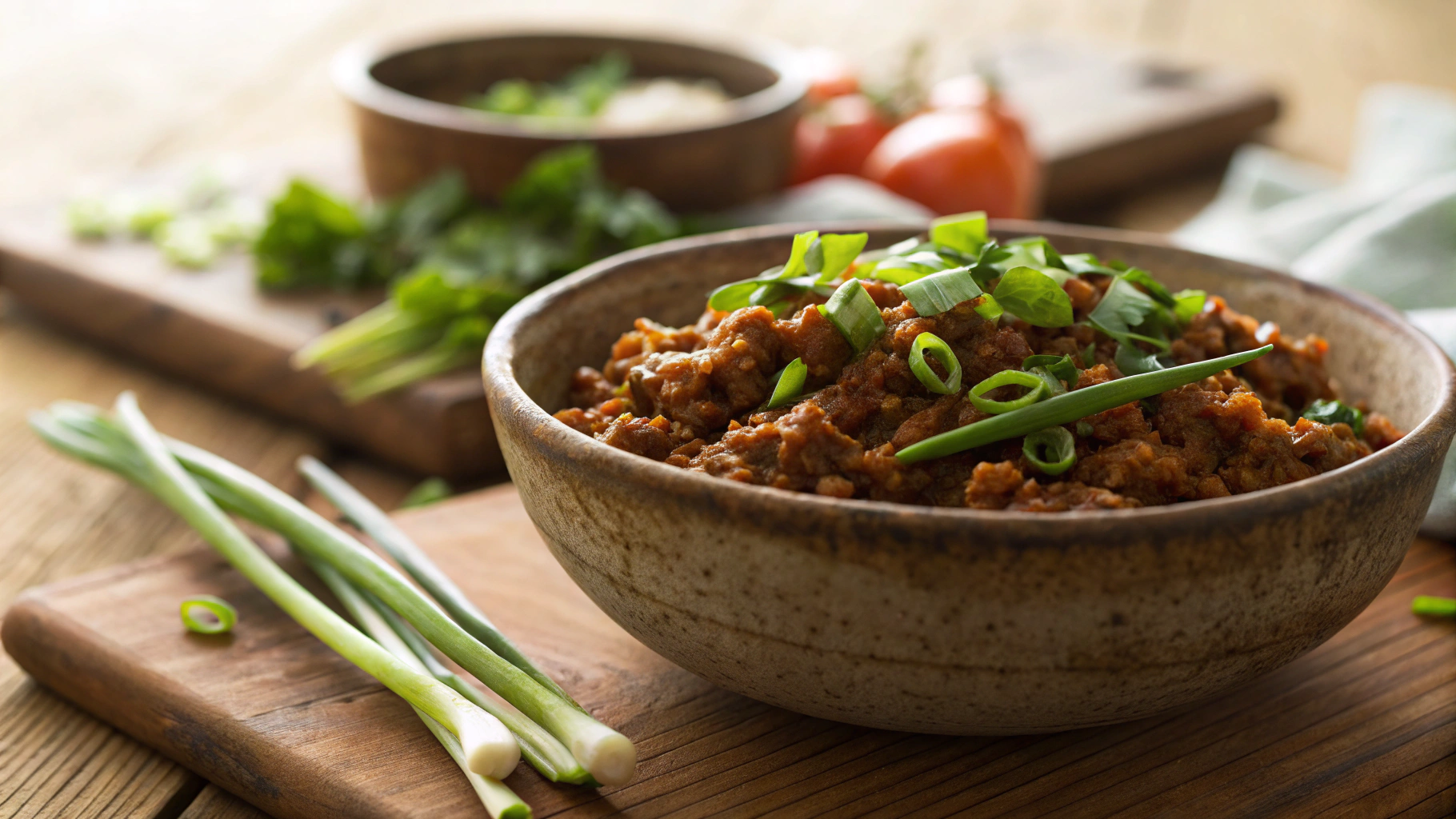Keto Beef Kheema Pav With Green Beans