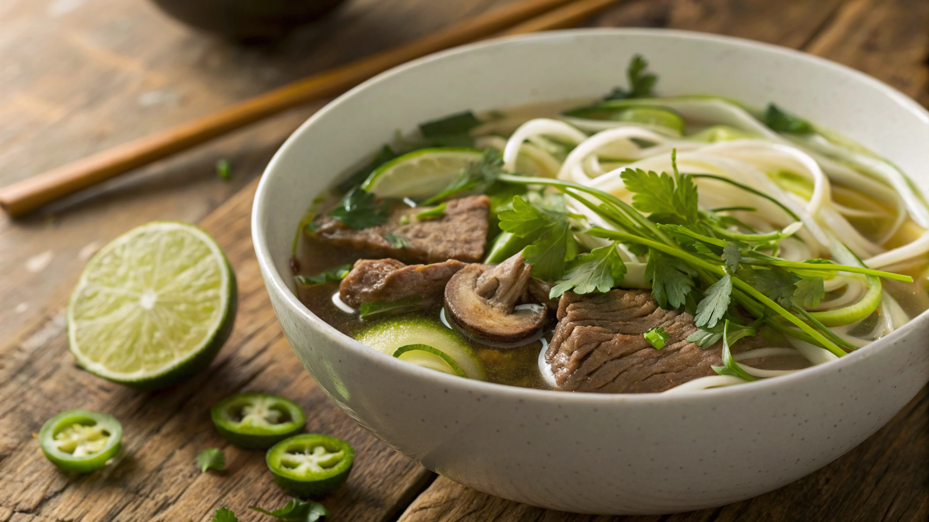 Keto Beef Zoodle Pho