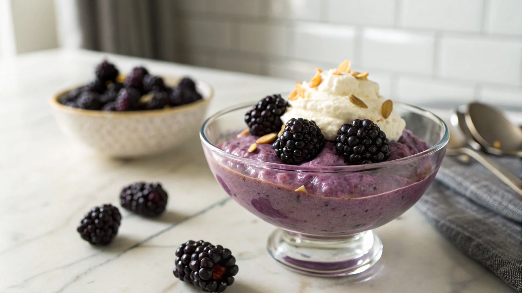 Keto Blackberry Almond Mousse