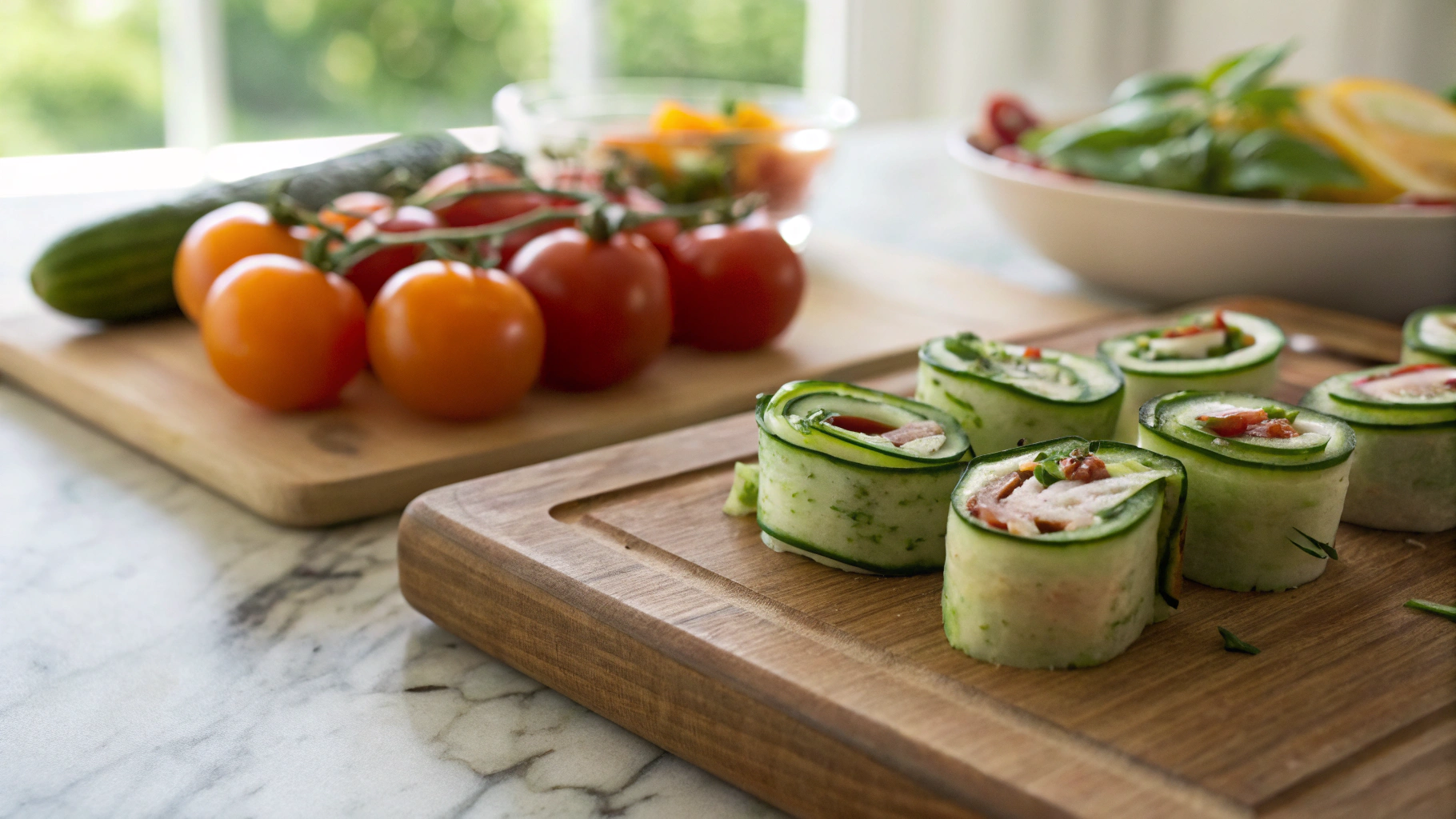 Keto BLT Cucumber Rolls