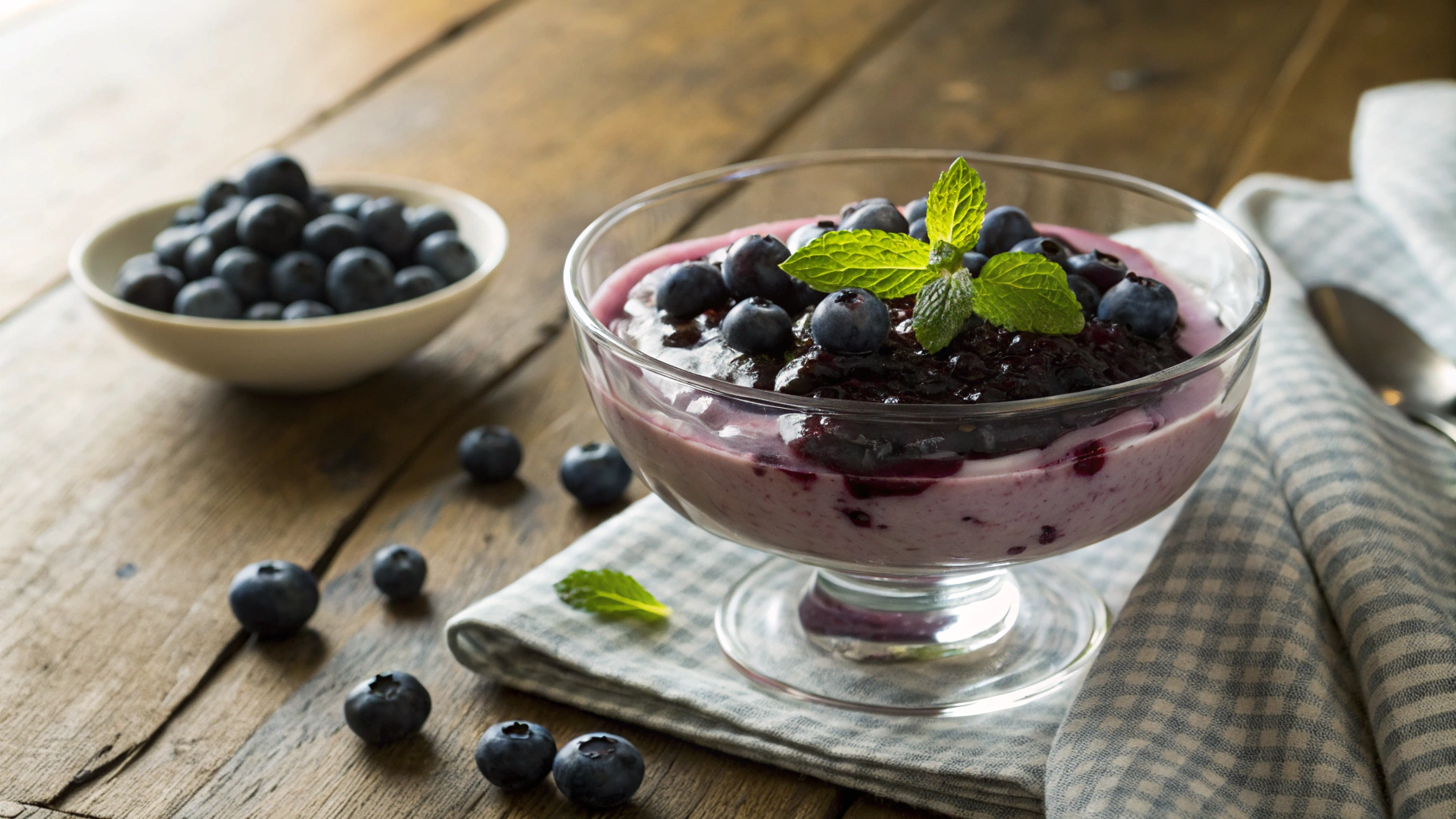 Low Carb Blueberry Cream Jello