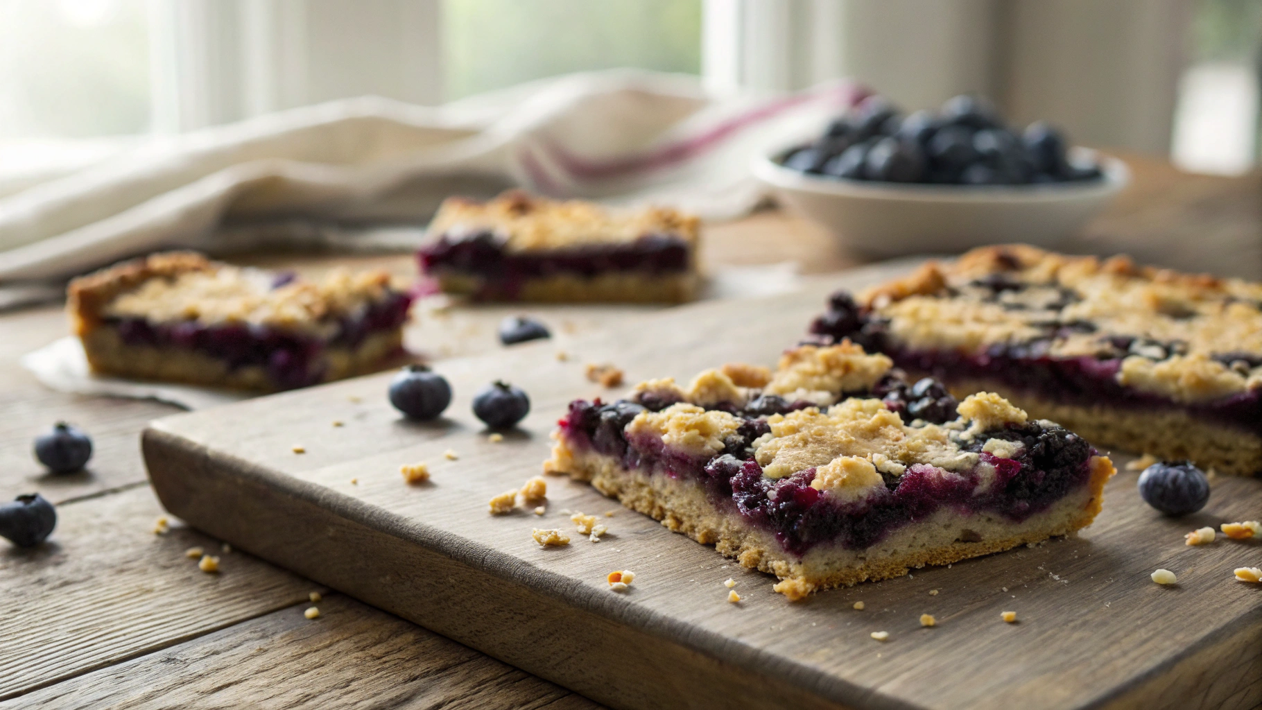 Keto Blueberry Streusel Bars