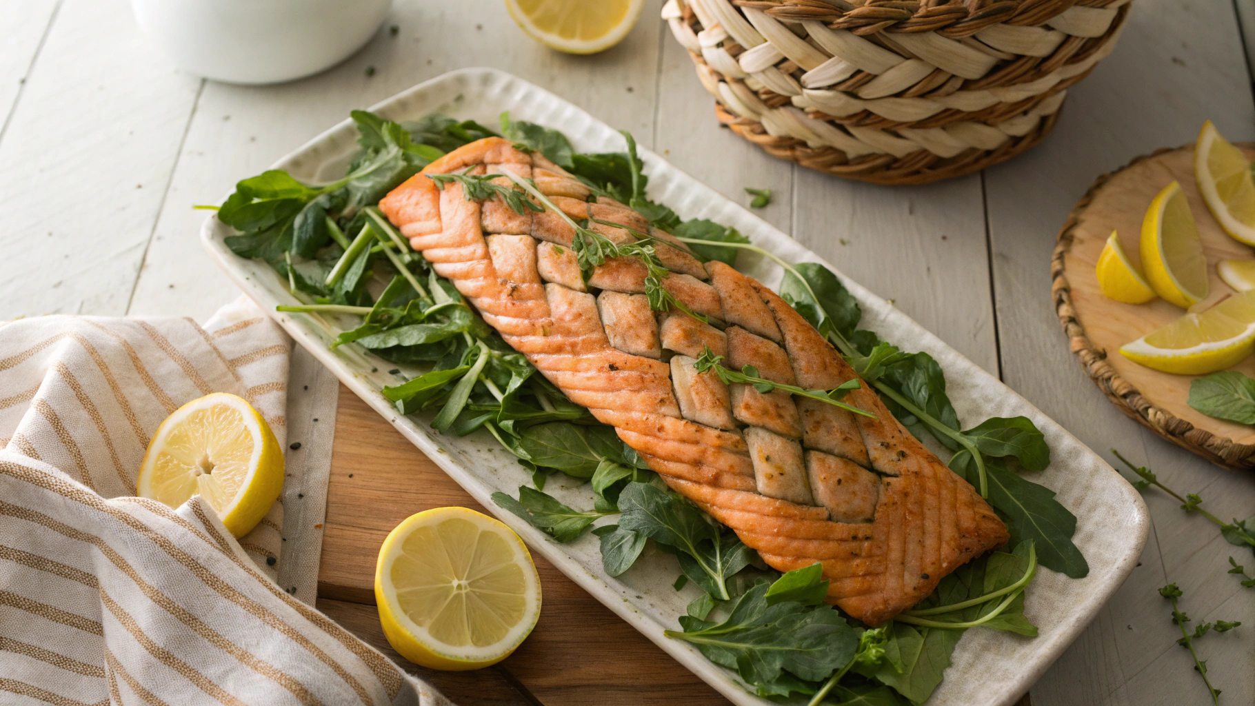 Keto Braided Salmon Centerpiece