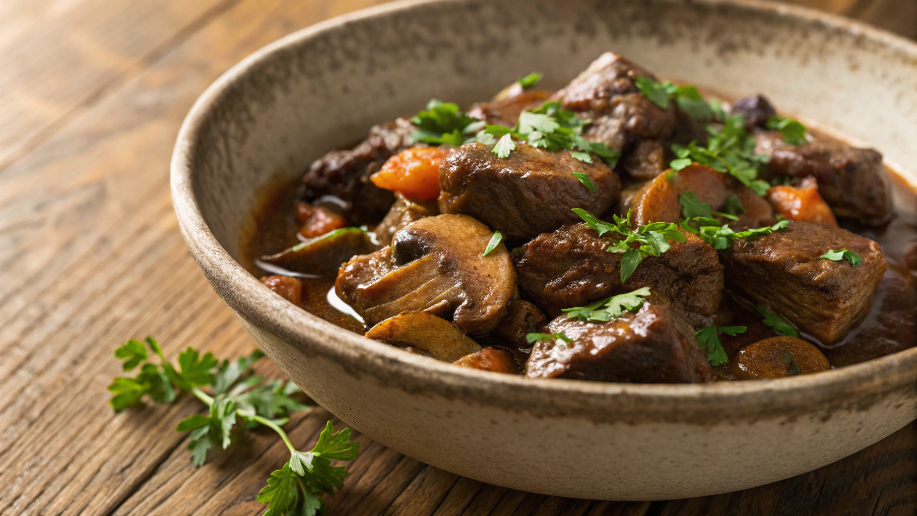 Keto Braised Beef Tips And Porcini