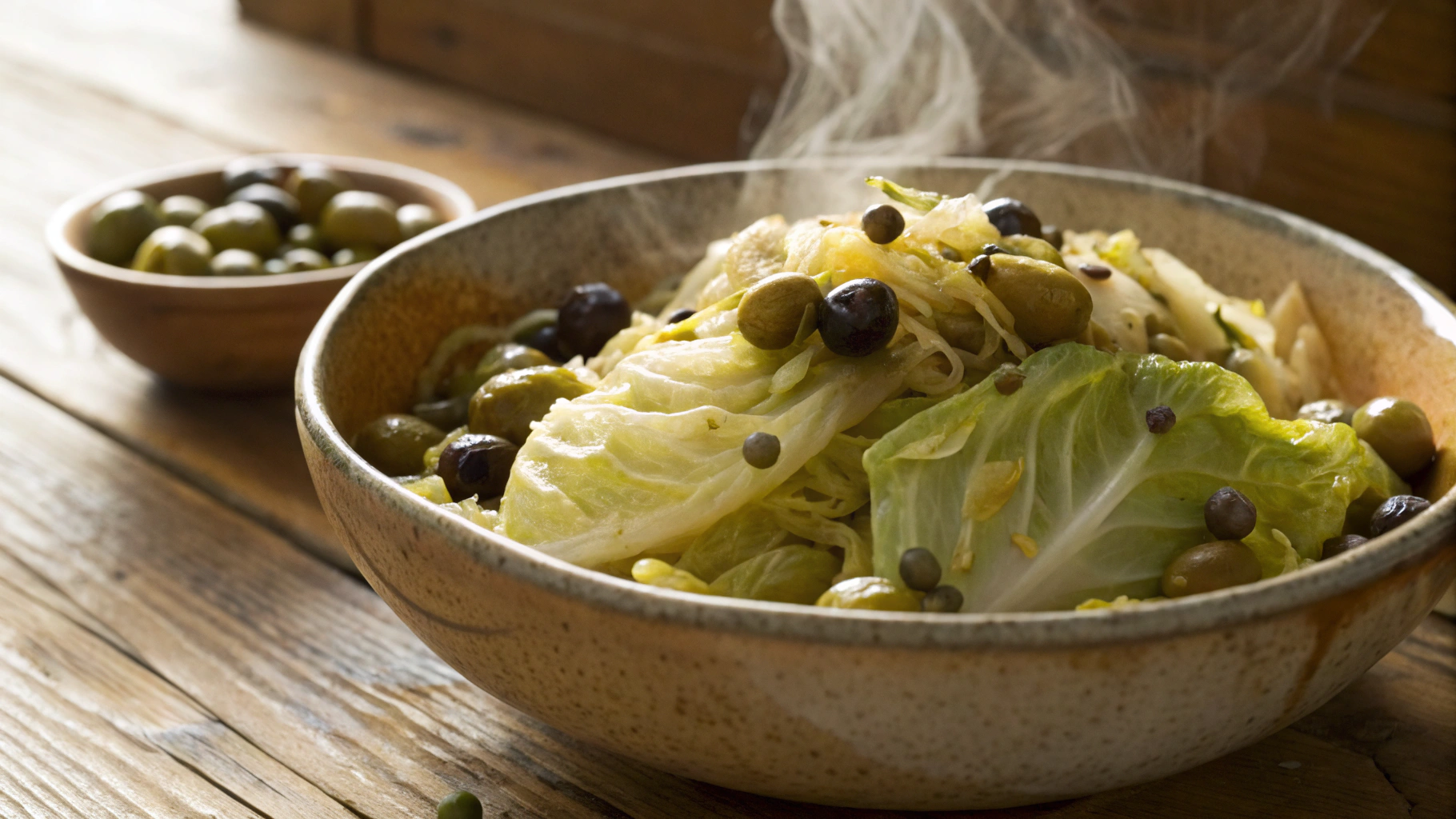 Keto Braised Cabbage with Olives and Capers
