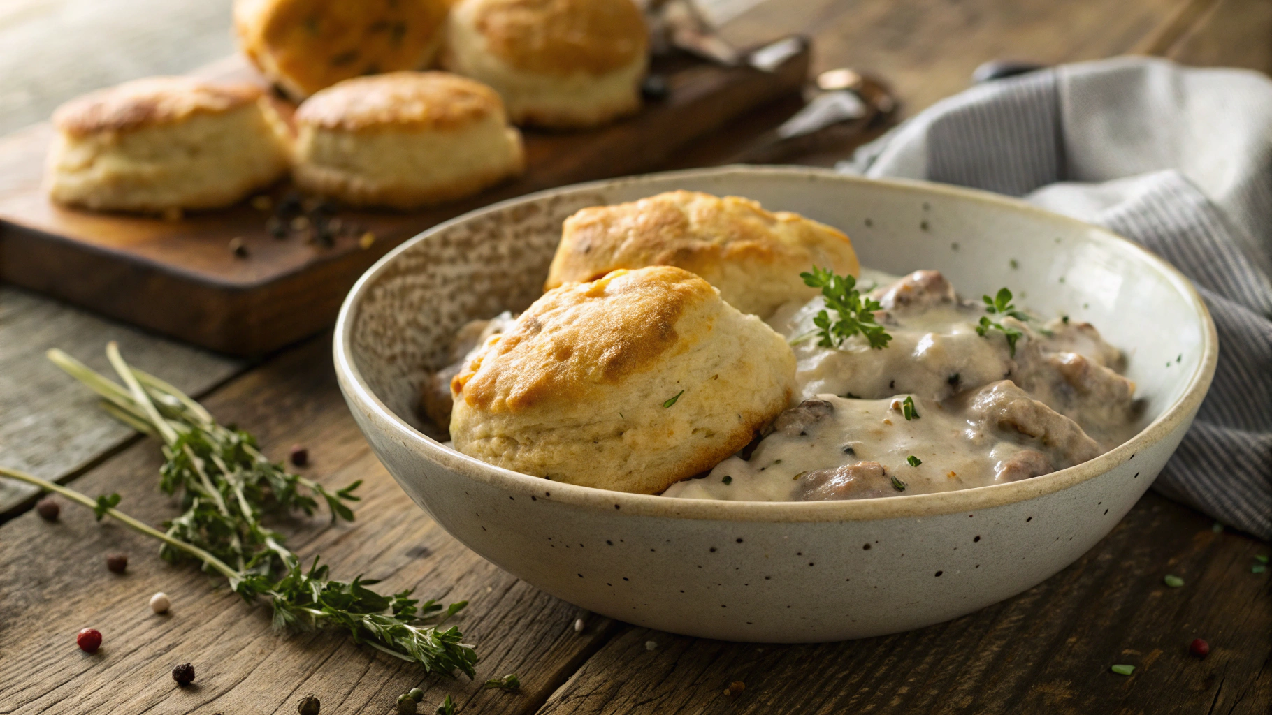 Keto Breakfast Biscuit and Gravy Cups