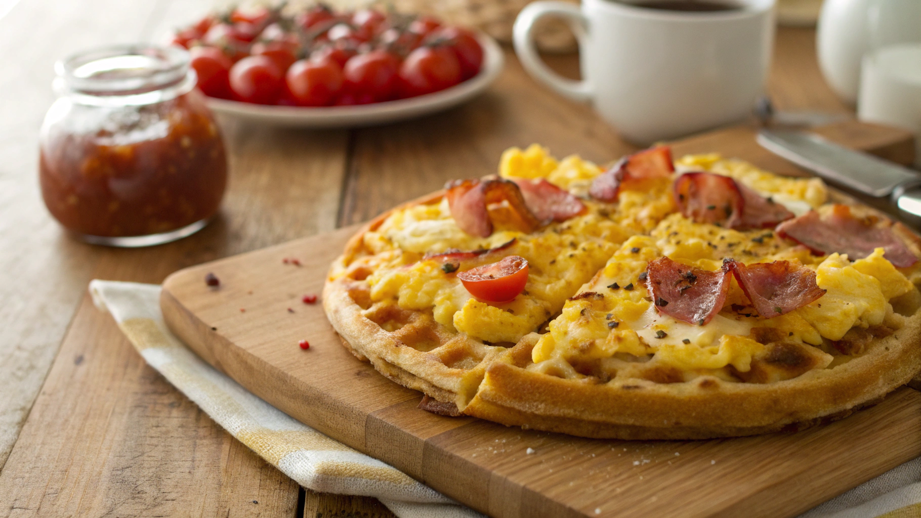 Keto Breakfast Chaffle Pizza